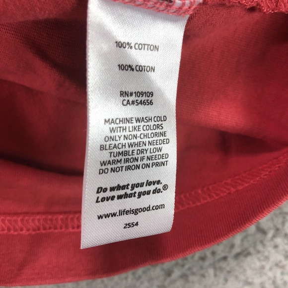 Life Is Good Shirt Adult Small Red Crusher Vacay Mode Coffee Hammack Sun Cotton - Picture 6 of 12